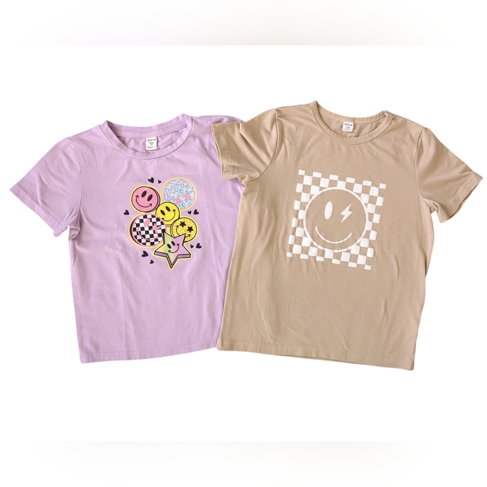 Girls' Happy Face T-shirts (Size 7)